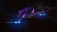 An Elsedda-pattern Banshee in space in Halo: Campaign Evolved.