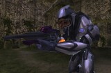 A Sangheili Ultra wielding a Covenant Carbine in Halo 2.