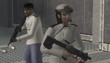Johnson escorting Commander Keyes to her ship in Halo