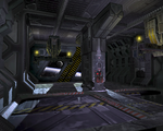 Cairo Station's fighter launch bay pre-release screenshot.