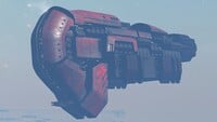 Close-up of a low resolution Banished dreadnought.