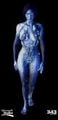 Render of a rampant Cortana in Halo 4.