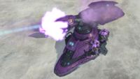 The Antlion firing at enemies on the map Tundra in Halo Wars.