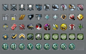 A compilation of all the Halo: Reach achievement icons.