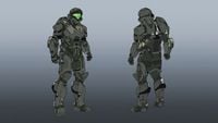 Concept art of Buck's Helljumper armor for Halo 5: Guardians.