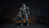 Robert-025's armor, including the Paladin helmet, seen in Infinite's menu.