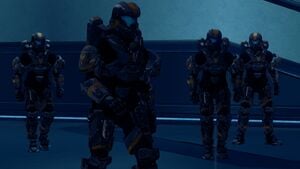 Spartan-IVs (including Bradford Gale) from Fireteam Switchback in Warrens during Requiem Campaign, as seen in Halo 4 Spartan Ops Episode 7 Expendable Chapter 3 Lancer.