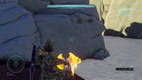 The HUD of a detached splinter turret in Halo 5: Guardians.